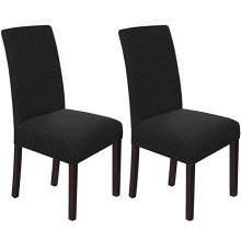 Домашний текстиль Чехлы на стулья Крытый черный саржевый эластичный комплект чехлов на стулья для обеда
